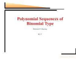 Polynomial Sequences of Binomial Type