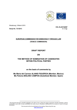 DRAFT REPORT ON THE METHOD OF NOMINATION OF