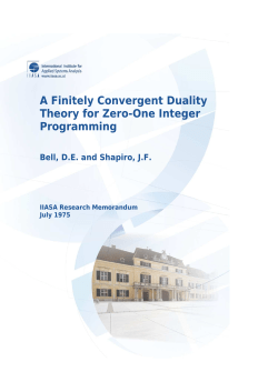 A Finitely Convergent Duality Theory for Zero