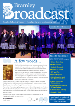 The Bramley Broadcast &ndash; Easter 2015