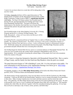 September 2014 - Blue Ridge Heritage Project