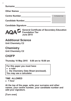 GCSE Additional Science/Chemistry Modified question paper
