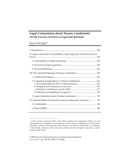 Legal Contestation about `Enemy Combatants`