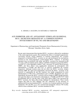ace inhibitor and at1 antagonist stimulate duodenal hco3