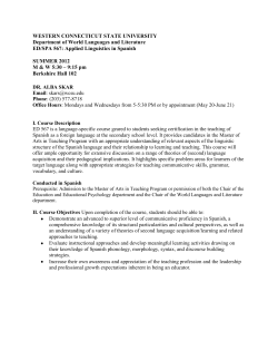 ED/SPA 567 Applied Linguistics in Spanish