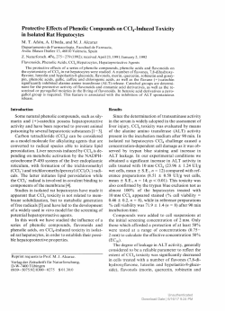 Protective Effects of Phenolic Compounds on CCl4