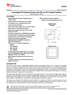 Low-Voltage 8x16 Keyboard Scanner With HID over I2C Compliant