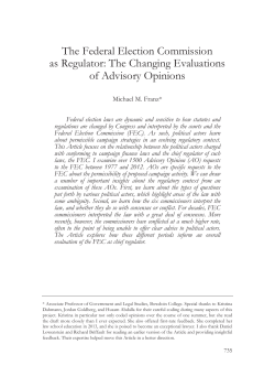 The Federal Election Commission as Regulator: The
