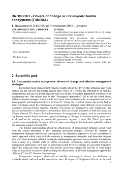 CROSSCUT - Drivers of change in circumpolar tundra ecosystems