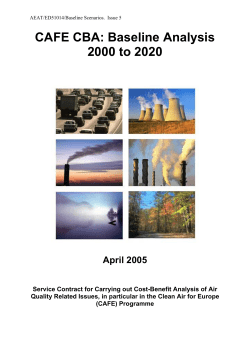 CAFE CBA: Baseline Analysis 2000 to 2020