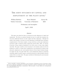 The joint dynamics oF capital and employment at the plant level"