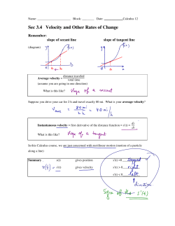 Sec 3.4 Velocity and Other Rates of Change