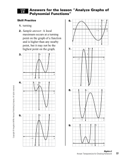 Answers for the lesson “Analyze Graphs of Polynomial Functions”