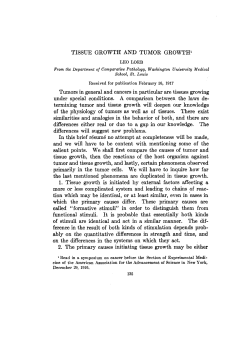 TISSUE GROWTH AND TUMOR GROWTH`