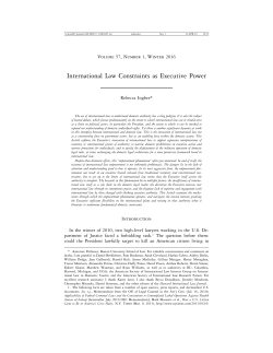 International Law Constraints as Executive Power