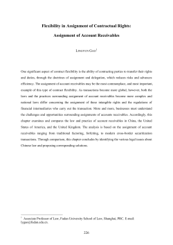 Flexibility in Assignment of Contractual Rights: Assignment of