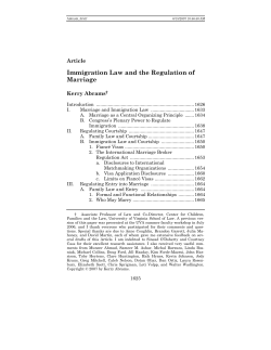 Immigration Law and the Regulation of Marriage