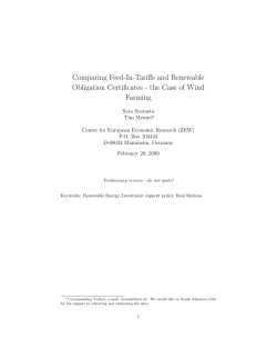 Comparing Feed-In-Tariffs and Renewable Obligation Certificates