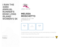 I RAN THE 33RD ANNUAL RUNNER`S EDGE LONG ISLAND