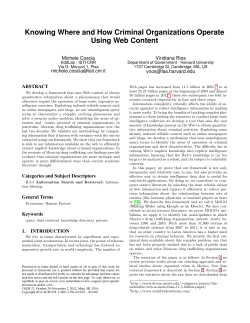 Knowing Where and How Criminal Organizations Operate Using