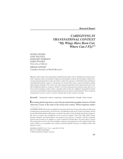 CAREGIVING IN TRANSNATIONAL CONTEXT “My Wings Have