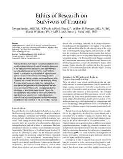Ethics of research on survivors of trauma