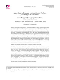 Auto-eficacia Docente, Motivaci&oacute;n del Profesor y Estrategias de