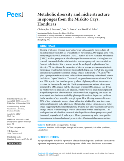 Metabolic diversity and niche structure in sponges from the