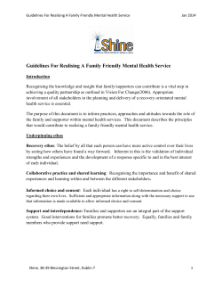 Guidelines For Realising A Family Friendly Mental Health