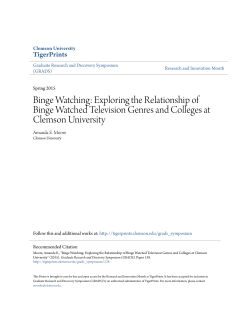 Binge Watching: Exploring the Relationship of Binge