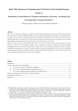 Democracy Promotion and Civil Society in Post
