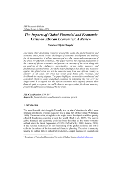 The Impacts of Global Financial and Economic Crisis on African