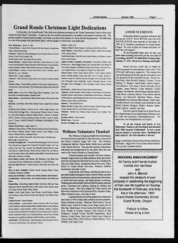 Grand Ronde Christmas Light Dedications