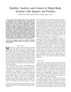 Stability Analysis and Control of Rigid