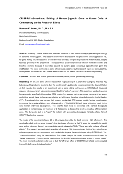 22 CRISPR/Cas9-mediated Editing of Human &beta;