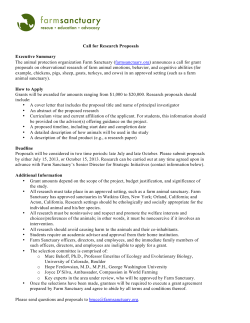 Call for Research Proposals Executive Summary The animal