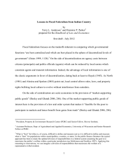Fiscal Federalism Lessons from American Indian Nations