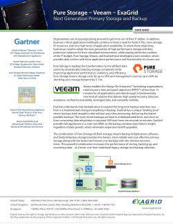 Pure Storage &ndash; Veeam &ndash; ExaGrid