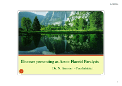 Illnesses presenting as Acute Flaccid Paralysis