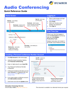 Audio Conferencing (Quick Reference Guide)
