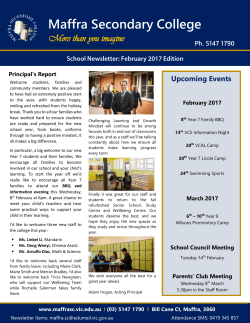 February Newsletter 2017 - Maffra Secondary College