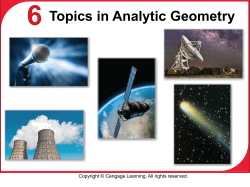 Unit 6.2 Introduction to Conics Parabolas
