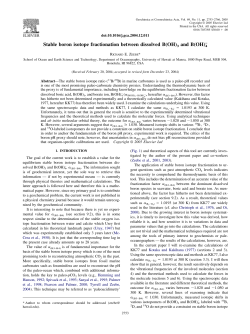 Stable boron isotope fractionation between dissolved B(OH)3 and B