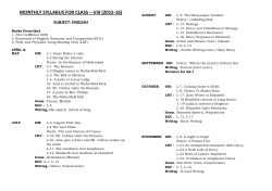 MONTHLY SYLLABUS FOR CLASS &ndash; VIII (2015-16)