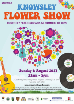 the schedule - Knowsley Flower Show