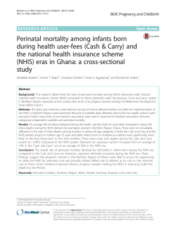 Perinatal mortality among infants born during health user
