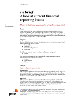 In brief A look at current financial reporting issues