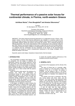Thermal performance of a passive solar house for continental
