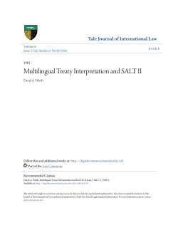 Multilingual Treaty Interpretation and SALT II