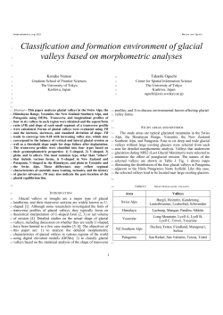 Classification and formation environment of glacial valleys based on
